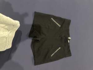 Have Women's Black High-Waisted Shorts with Exposed Back Zipper and Faux Zipper